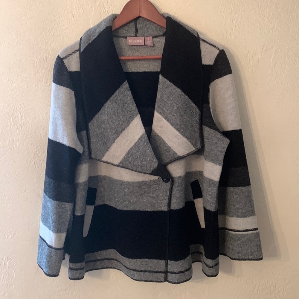 Chico’s draped wool-blend jacket
